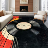 Retro Vinyl Record Entryway Non Slip Door Mat(Black)