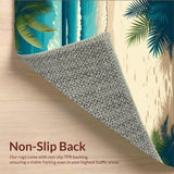Tropical Coconut Palm Beach Sea Water Natural Scenery Floor Mat(Blue)