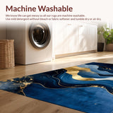 Vibrant Blue Abstract Wave Motif(Blue)