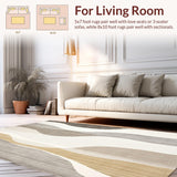 Abstract Beige & Taupe Area for Small Spaces(Beige)