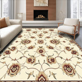 Timeless Beige Brown Area with Classic Floral Motif(Beige)