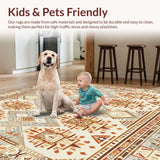 Woven Boho Geometric with Earth Tones(Beige)