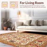 Rustic Charm Large Area with Earthy Floral and Geometric Fusion(Ivory)