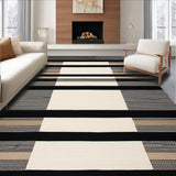 Reversible Patio Area with Minimalist Striped and UV Protection(Black)