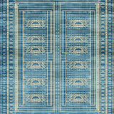 Eclectic Geometric Blue Beige Harmony(Blue)