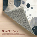 Contemporary Beige and Smoke Area with Abstract Floral Medallion Design(Gray)