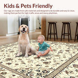 Timeless Distressed Elegant Floral Medallion Design(Beige)