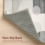 Modern Grey Beige Geometric Spotted Area for Contemporary Spaces(Gray)