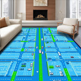 Playful Cartoonish City Scene(Blue)