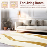 Modern Cream Wave Area(Beige)