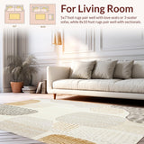 Boho Fringe Area Beige Neutral Tone Accent(Beige)