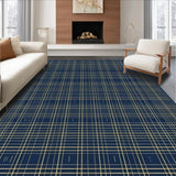 Contemporary Gold Trimmed Geometric Design(Blue)