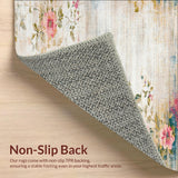 Distressed Vintage Style Beige Area Printed Floral(Beige)