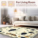 Elegant Insect Artistry Area with Sophisticated Floral Medallions(Ivory)