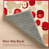 Apple Home Accent Area Mats Latex Back Non Slip Bedside Mat(Red)