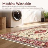 Abstract Medallion Area Non Skid Pet Friendly Easy Care(Beige)