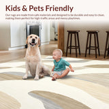 Abstract Ripple Area Fluid Wavy Design(Beige)