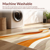 Artisan Cascade with Flowing Beige and Brown Waves Orange Highlights(Beige)