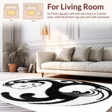 Black and White Animal Shower Mat Non Slip(Black)