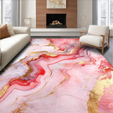 Vibrant Gold Accented Fluid Motif(Red)