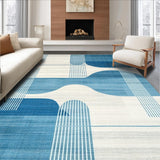 Abstract Irregular Blue Cream Motif(Blue)