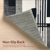 Modern Stripe Symphony Black and White Geometric Patterned(Black)