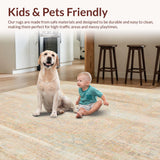Area Distressed Medallion Floor Beige(Beige)