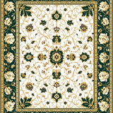 Elegant Floral Area with Green and Gold Accents for Classic Decor(Green)