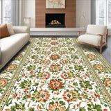 Rustic Vintage Floral Botanical Non Shedding(White)