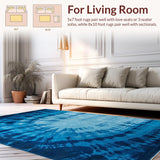 Cozy Dark Blue Abstract Motif(Blue)