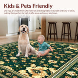 Vintage Floral Tapestry Area(Green)