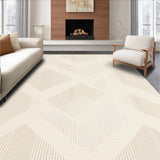 Artisan Woven Area with Minimalist Chevron Lines and Subtle Earth Motifs(Beige)
