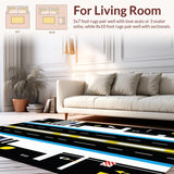 Fun Airplane Themed Vibrant Runner(Black)