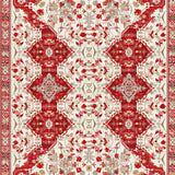 Warm Taupe and Red Floral Fusion(Red)