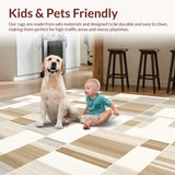 Modern Abstract Area Geometric Beige Design(Beige)