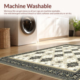 Abstract Cross Design Area with Beige and Charcoal(Beige)