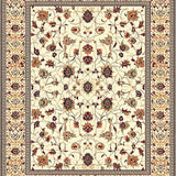Intricate Floral Beige Area with Elegant Terracotta Accents(Beige)