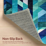 Modern Abstract Teal Geometric Ombre Design(Blue)