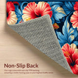 Blossoming Oasis Indoor Area With Dimensional Floral Design(Red)