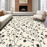Abstract Floral Entrance With Minimalist Beige Black Design(Ivory)