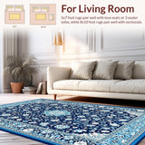Retro Floral Print Elegance(Blue)