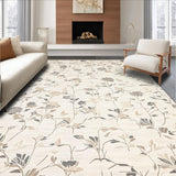 Modern Floral Area Non Slip Indoor(Beige)