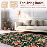 Deep Emerald Floral Elegance(Green)
