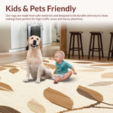 Modern Beige Area Waterproof Patio Leaf(Beige)