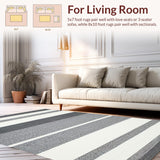 Modern Denim Striped Event Mat(Gray)