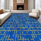 Abstract Geometric Blue Gold Fusion(Blue)