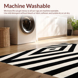 Modern Chevron Welcome Rug with Bold Symmetrical Patterns for Indoor Use(White)