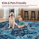 Charming Distressed Blue Motif(Blue)