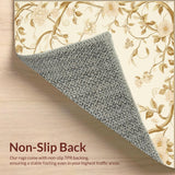 Elegant Floral Area with Artistic Beige Botanical Motifs(Beige)