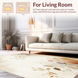 Boho Chic Area with Abstract Botanical Accents and Earthy Vintage Hues(Beige)